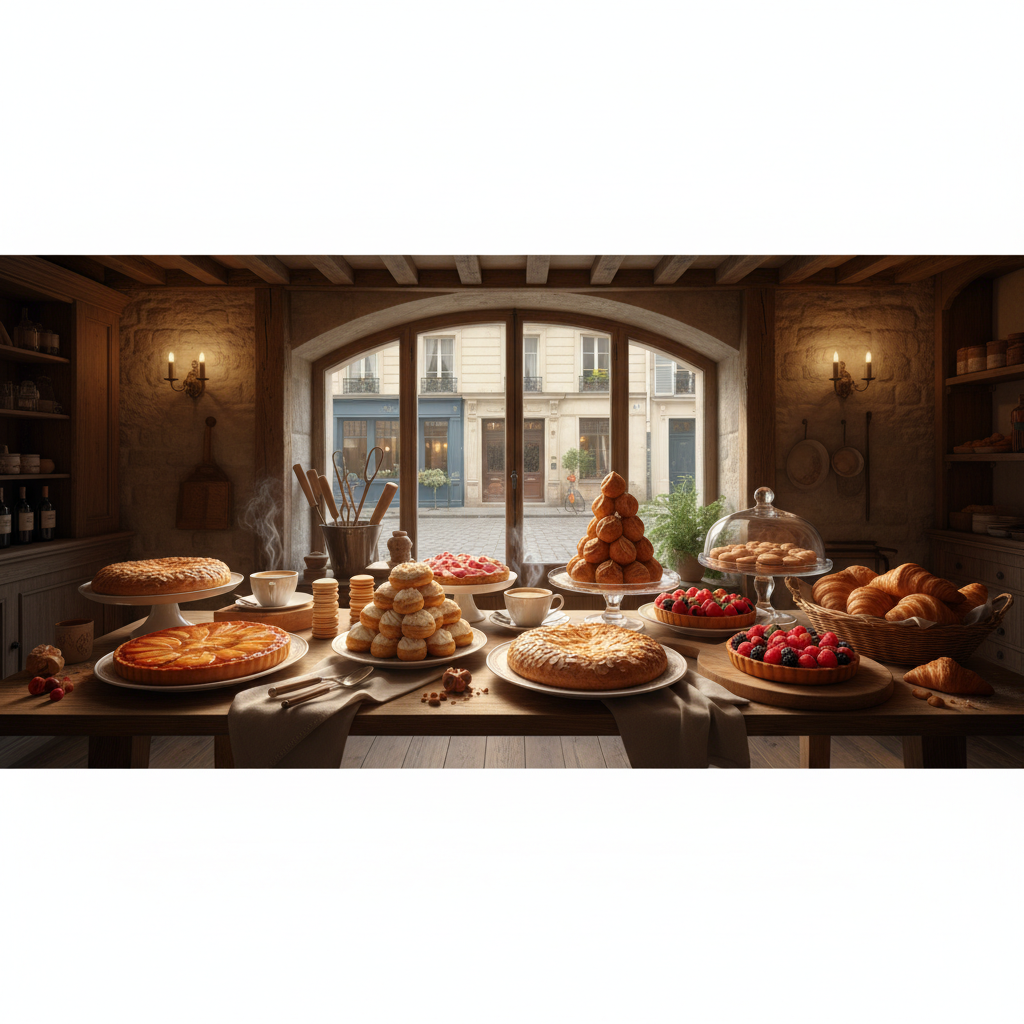 Pâtisserie artisanale française à Paris – vitrines et créations