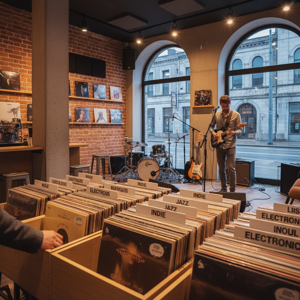 AI-generated features image for: An independent record shop and intimate live music venue in Limerick city centre