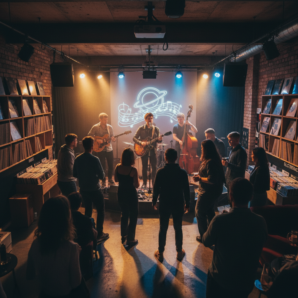 AI-generated hero image for: An independent record shop and intimate live music venue in Limerick city centre