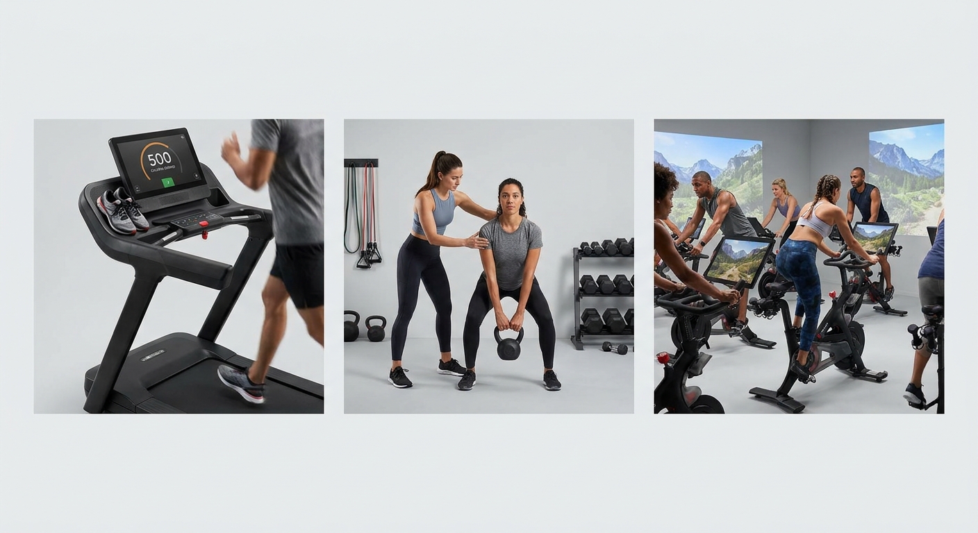 AI-generated products image for: Build a high-energy website for FitLife Gym, a modern fitness center. Show off s